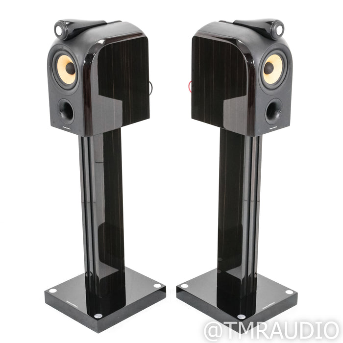 Bowers & Wilkins PM1 Bookshelf Speakers; Mocha Gloss Pair w/ Stands