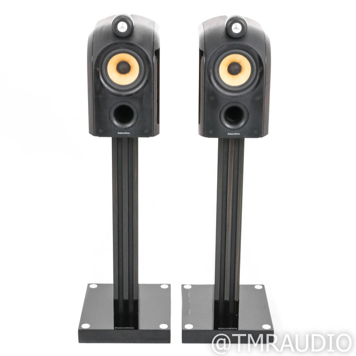 Bowers & Wilkins PM1 Bookshelf Speakers; Mocha Gloss Pair w/ Stands