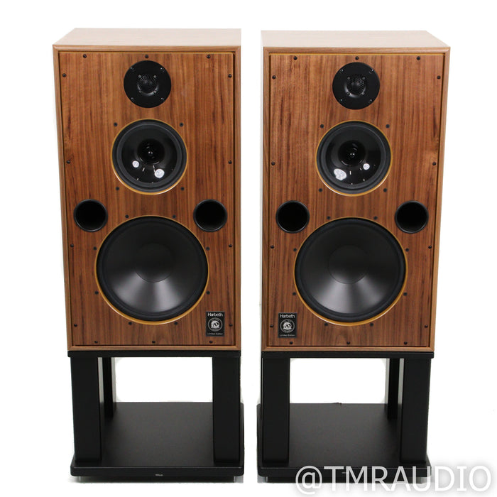 Harbeth 40.2 40th Annv. Edition Bookshelf Speakers; Walnut Pair w/ Skylan Stands
