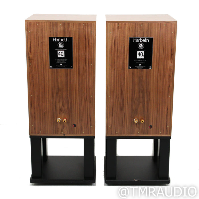 Harbeth 40.2 40th Annv. Edition Bookshelf Speakers; Walnut Pair w/ Skylan Stands