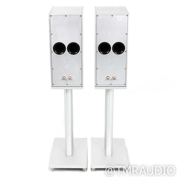 Mon Acoustics PlatiMon VC One Bookshelf Speakers; Silver Pair with Stands