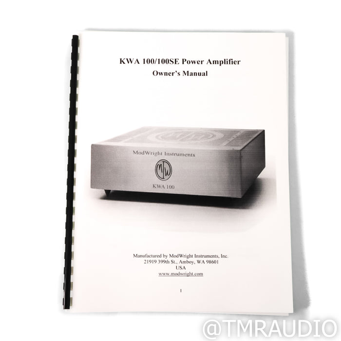 ModWright Instruments KWA 100SE Stereo Power Amplifier