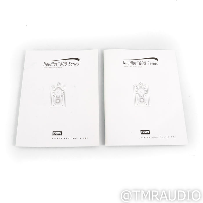 Bowers & Wilkins Nautilus 805 Bookshelf Speakers; Natural Cherry Pair