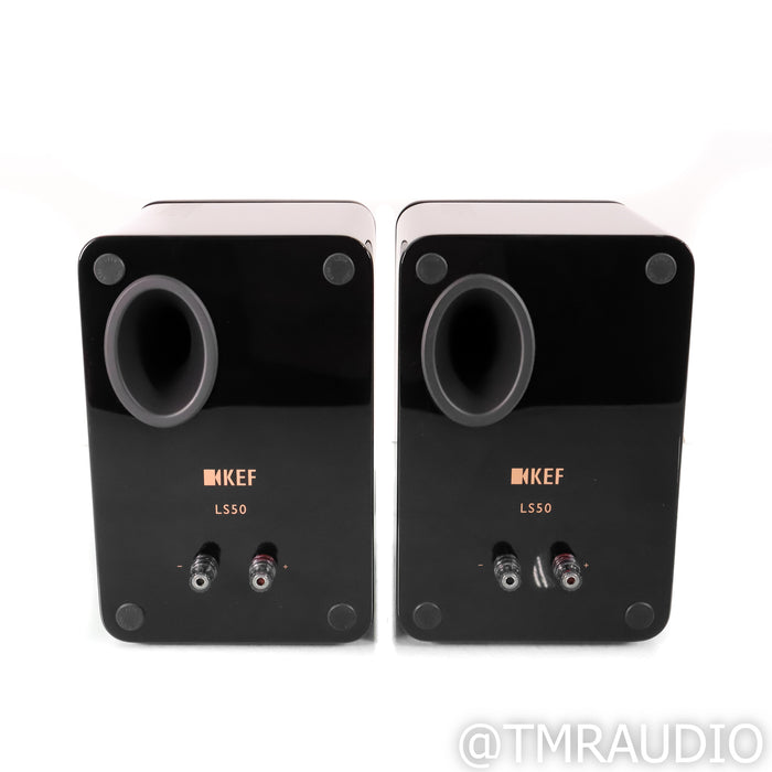 KEF LS50 Bookshelf Speakers; Black Pair
