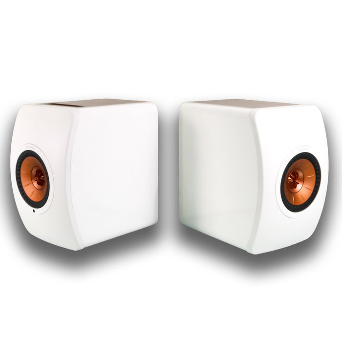 KEF LS50W Wireless Active Bookshelf Speakers; Gloss White Pair