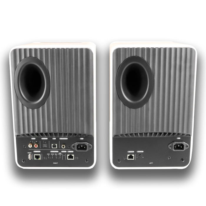 KEF LS50W Wireless Active Bookshelf Speakers; Gloss White Pair