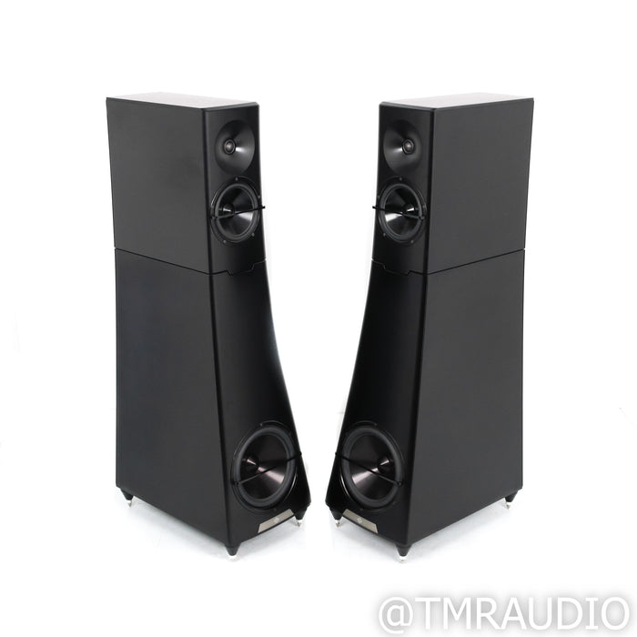 YG Acoustics Hailey 3.0 Floorstanding Speakers; Black Pair; Titan Theis Footers