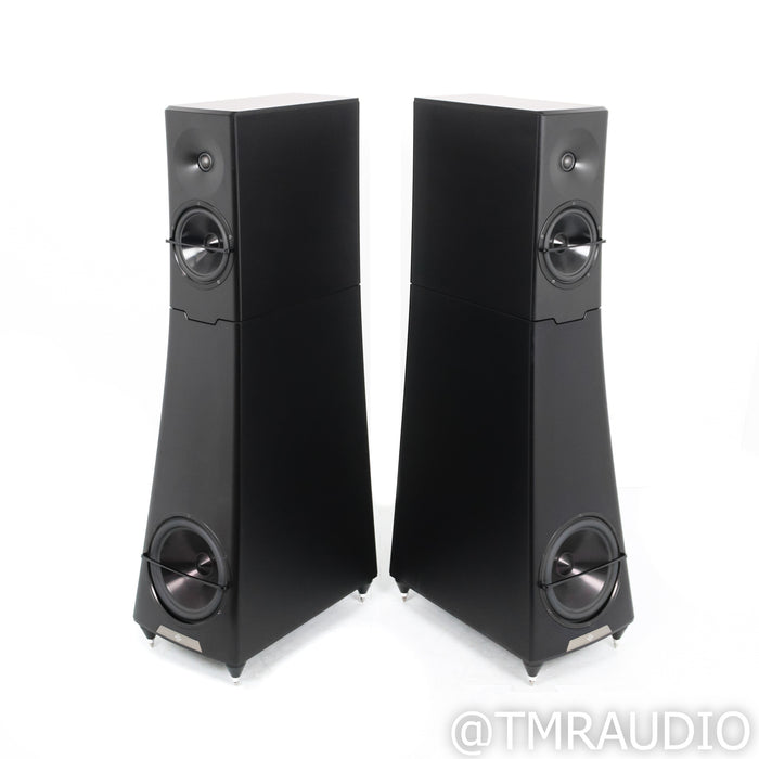 YG Acoustics Hailey 3.0 Floorstanding Speakers; Black Pair; Titan Theis Footers