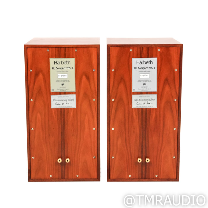 Harbeth HL Compact 7ES-3 30th Anniversary Edition Bookshelf Speakers; Rosewood Pair