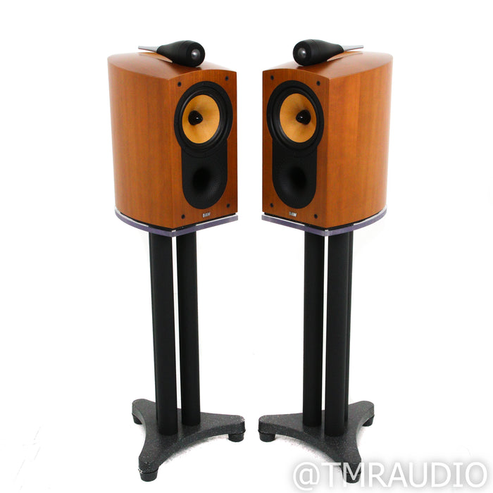 Bowers & Wilkins Nautilus 805 Bookshelf Speakers; Cherry Pair w/ Custom Stands