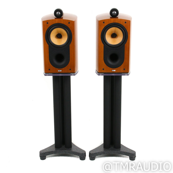 Bowers & Wilkins Nautilus 805 Bookshelf Speakers; Cherry Pair w/ Custom Stands