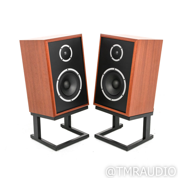 KLH Model Three Bookshelf Speakers; Mahogany Pair w/ Stands