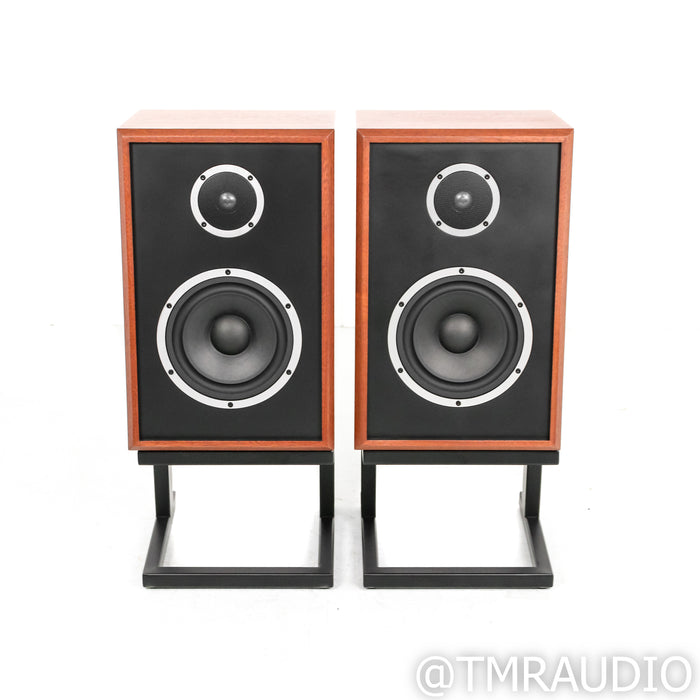KLH Model Three Bookshelf Speakers; Mahogany Pair w/ Stands