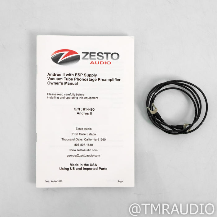 Zesto Audio Andros II Tube MM & MC Phono Preamplifier; w/ ESP