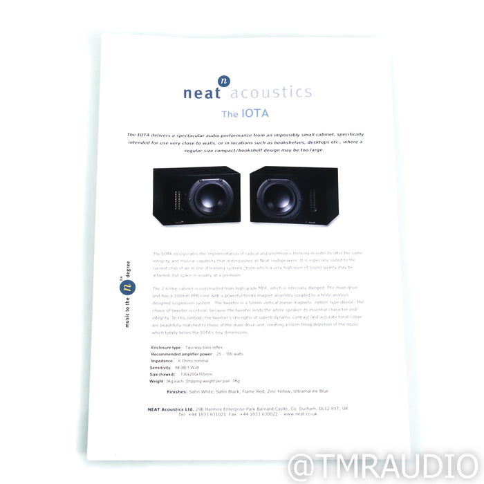 Neat Acoustics Iota Bookshelf Speakers; Flame Red Pair