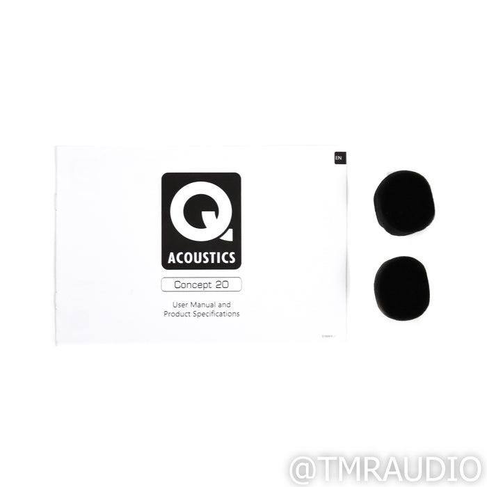 Q Acoustics Concept 20 Bookshelf Speakers; Black Pair with Q Acoustics Stands