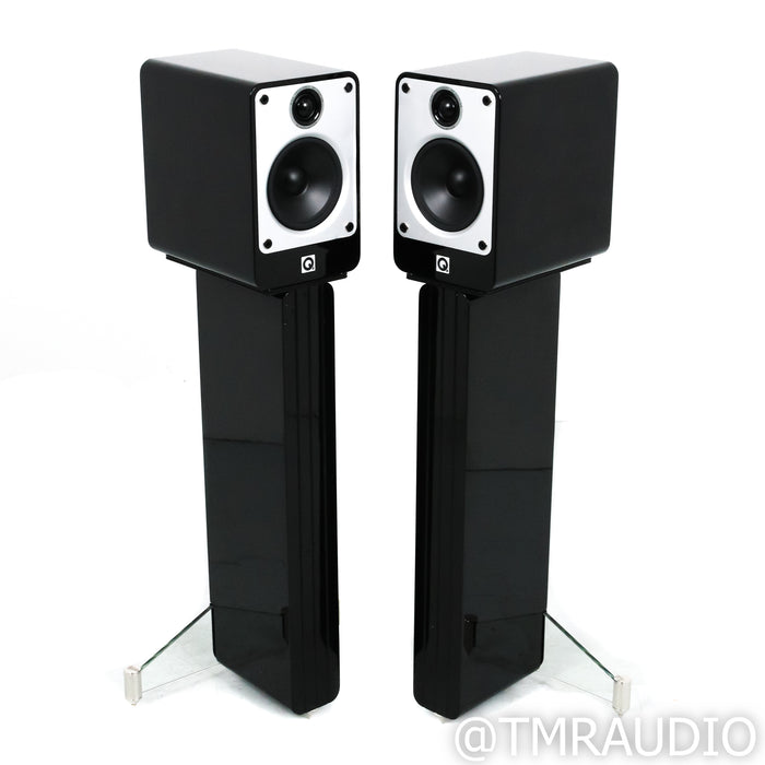 Q Acoustics Concept 20 Bookshelf Speakers; Black Pair with Q Acoustics Stands