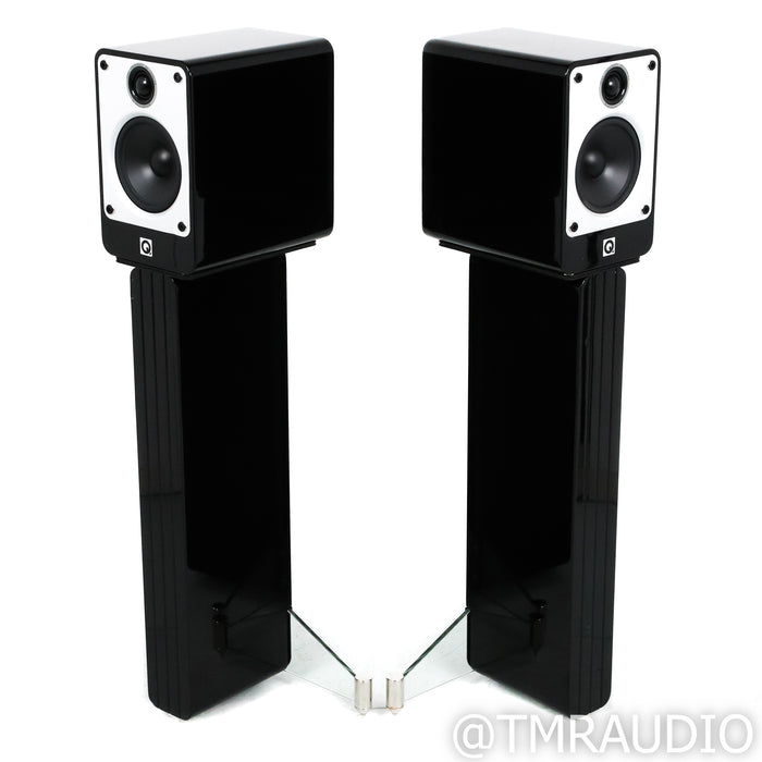 Q Acoustics Concept 20 Bookshelf Speakers; Black Pair with Q Acoustics Stands
