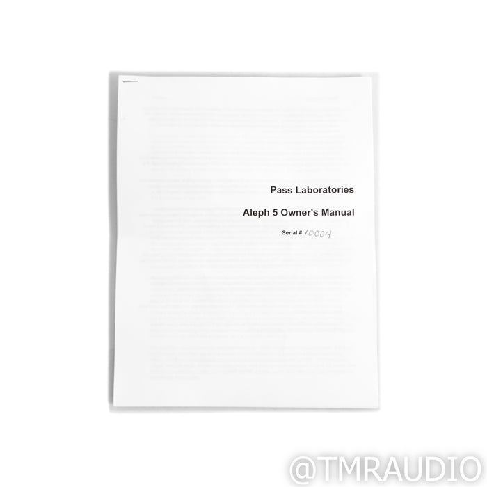 Pass Labs Aleph 5 Stereo Power Amplifier