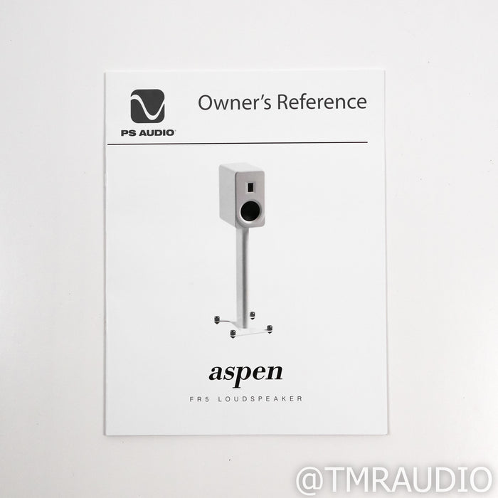 PS Audio Aspen FR5 Bookshelf Speakers; White Pair w/ Stands
