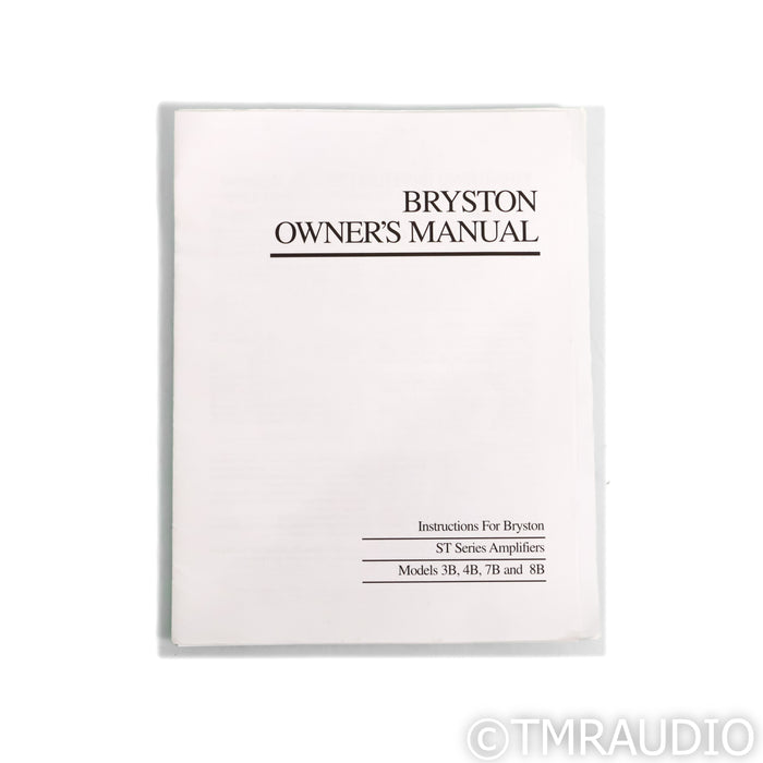 Bryston 7B ST Monoblock Power Amplifiers; Pair; 19"