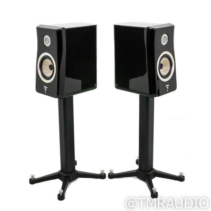 Focal Kanta No. 1 Bookshelf Speakers; Deep Black Pair w/ Stands