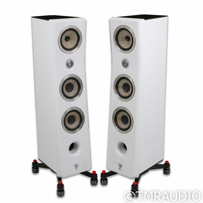 Focal Kanta No. 2 Floorstanding Speakers; White Pair w/ IsoAcoustics Gaia II