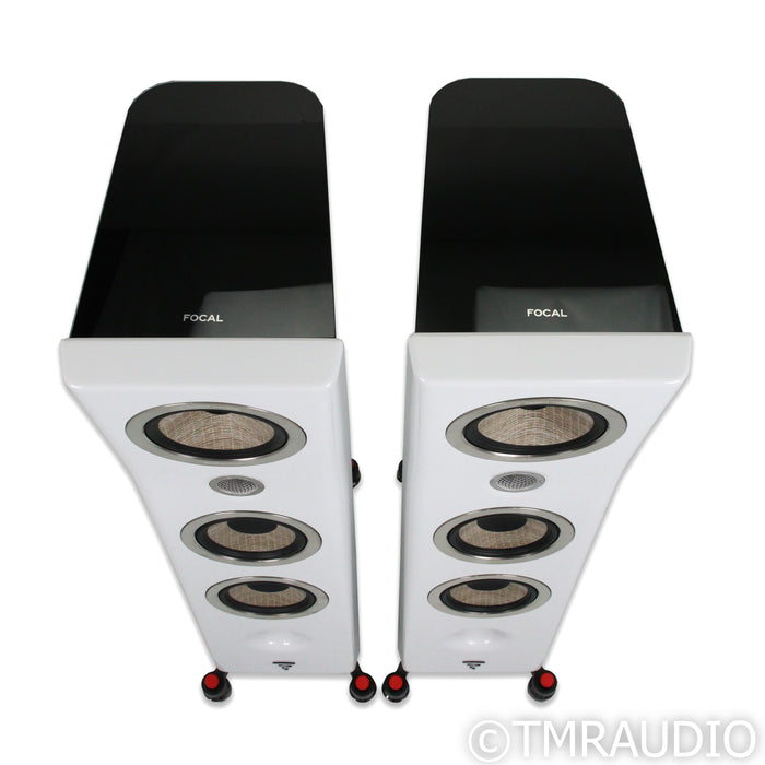 Focal Kanta No. 2 Floorstanding Speakers; White Pair w/ IsoAcoustics Gaia II