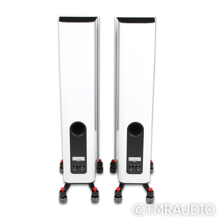 Focal Kanta No. 2 Floorstanding Speakers; White Pair w/ IsoAcoustics Gaia II