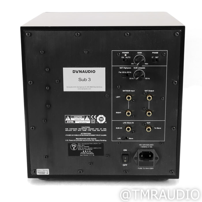 Dynaudio Sub 3 9.5" Powered Subwoofer; Black Satin (No Grill)
