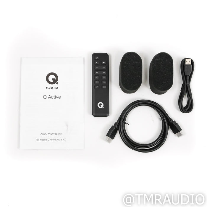 Q Acoustics Q Active 400 Wireless Floorstanding Speakers; Black Pair (Mint)