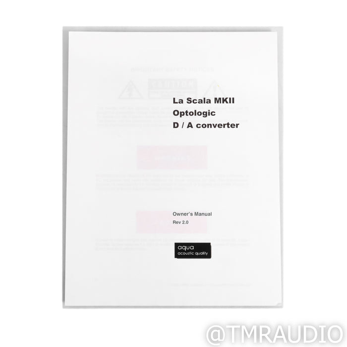 Aqua Acoustics La Scala MKII Tube DAC; D/A Converter