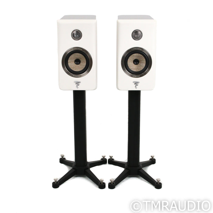 Focal Kanta No. 1 Bookshelf Speakers; Walnut Ivory Pair w/ Stands