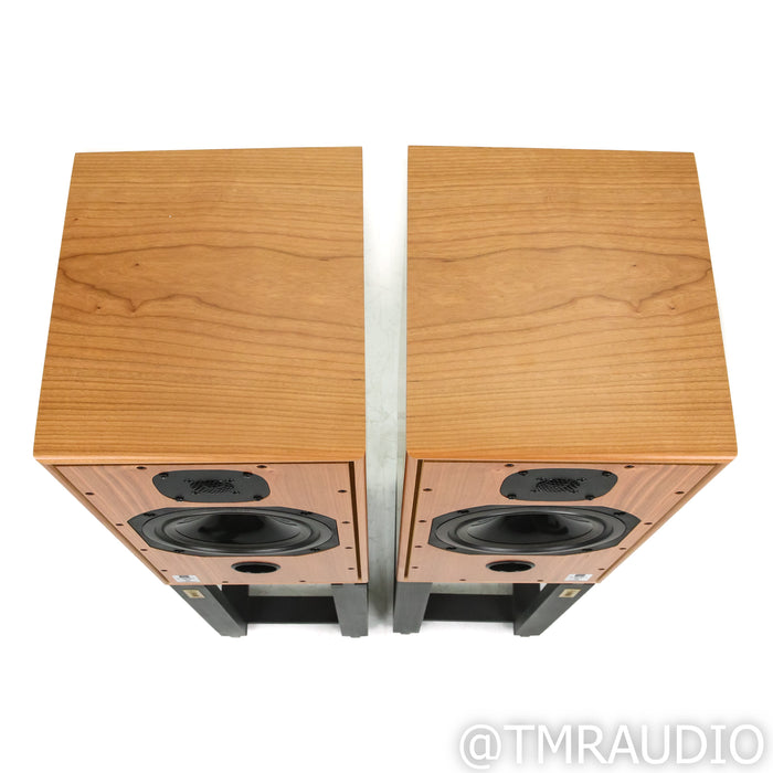 Harbeth HL Compact 7ES-3 XD Bookshelf Speakers; Cherry Pair w/ Ton Trager Stands
