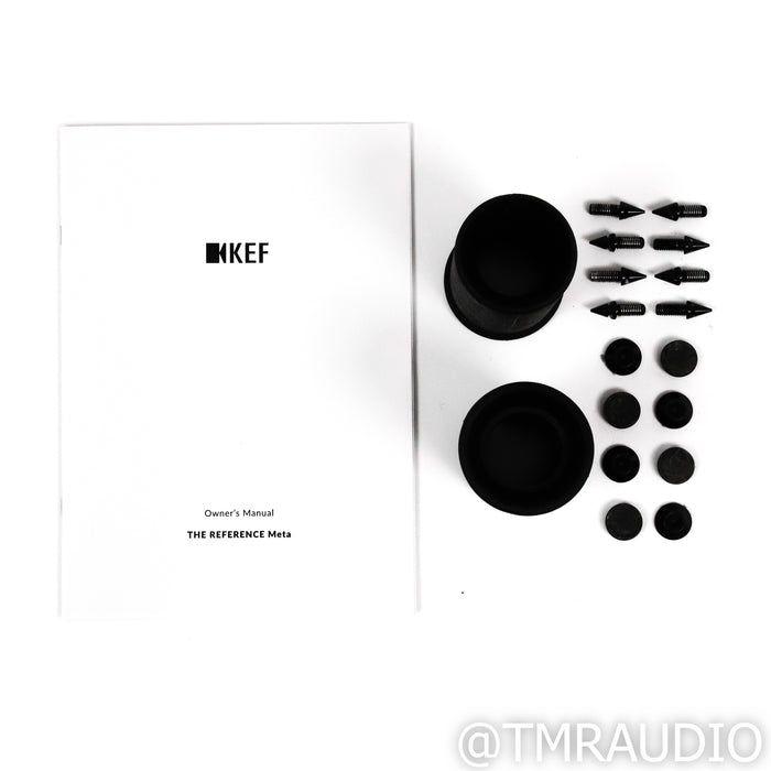 KEF Reference 1 Meta Bookshelf Speakers; Silver & Walnut Pair w/ Stands
