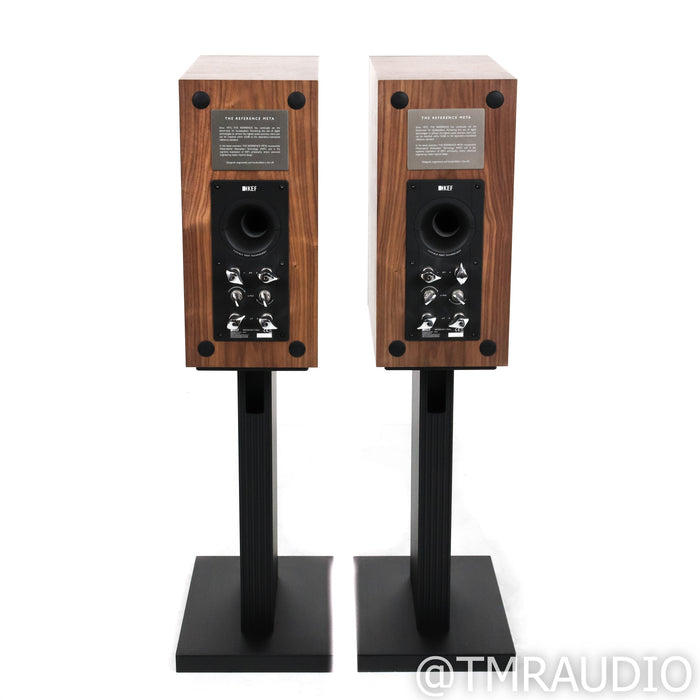 KEF Reference 1 Meta Bookshelf Speakers; Silver & Walnut Pair w/ Stands