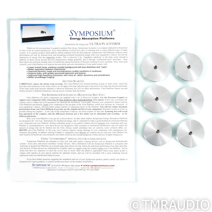 Symposium Acoustics Ultra Isolation Platform; 19" x 18"