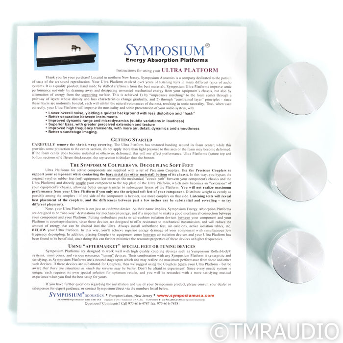 Symposium Acoustics Ultra Isolation Platform; 19" x 21"