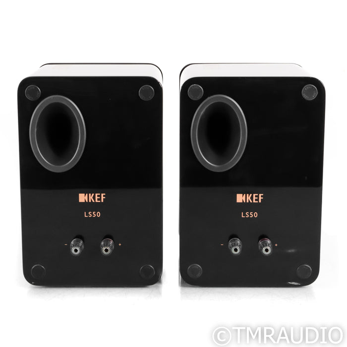 KEF LS50 Bookshelf Speakers; Black Pair