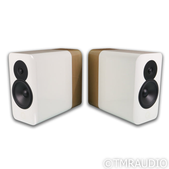 Q Acoustics Concept 300 Bookshelf Speakers; White & Light Oak Pair