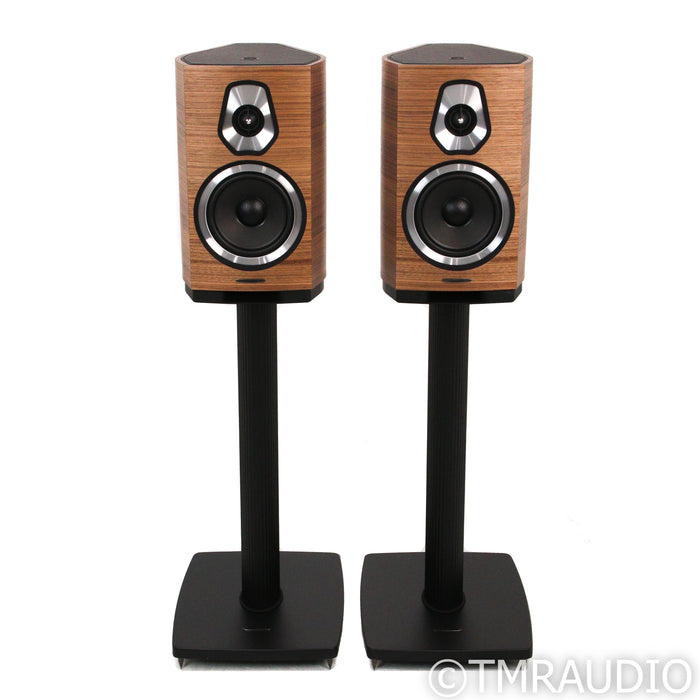 Sonus Faber Sonetto II Bookshelf Speakers; Walnut Pair w/ Stands