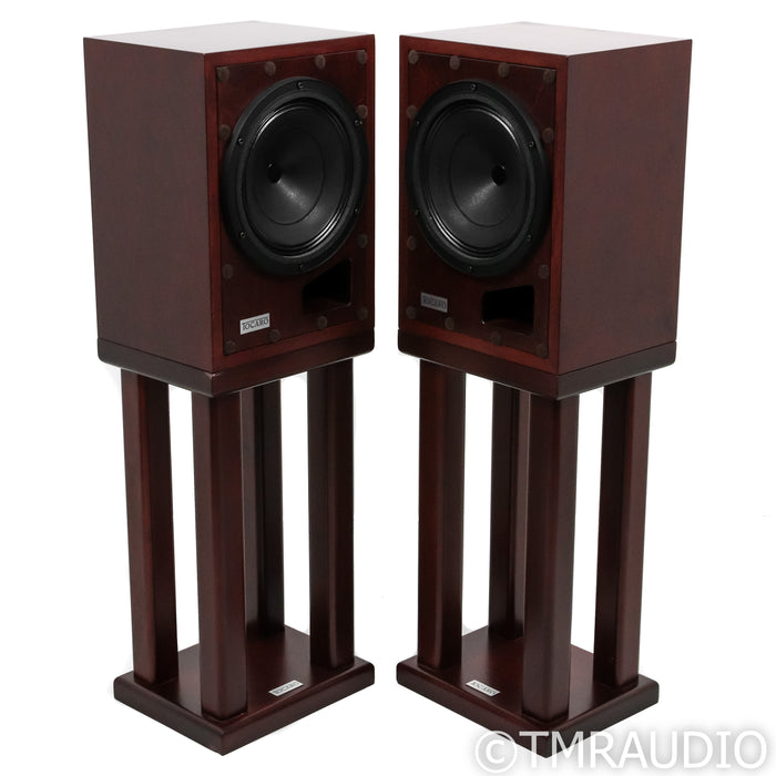 Tocaro Model 40 Bookshelf Speakers with Stands; Mahogany Pair