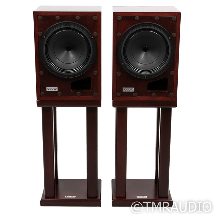 Tocaro Model 40 Bookshelf Speakers with Stands; Mahogany Pair