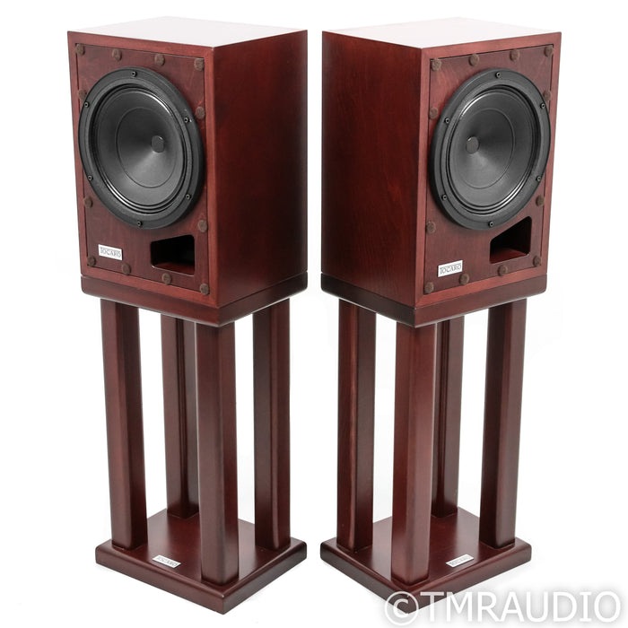 Tocaro Model 40 Bookshelf Speakers with Stands; Mahogany Pair