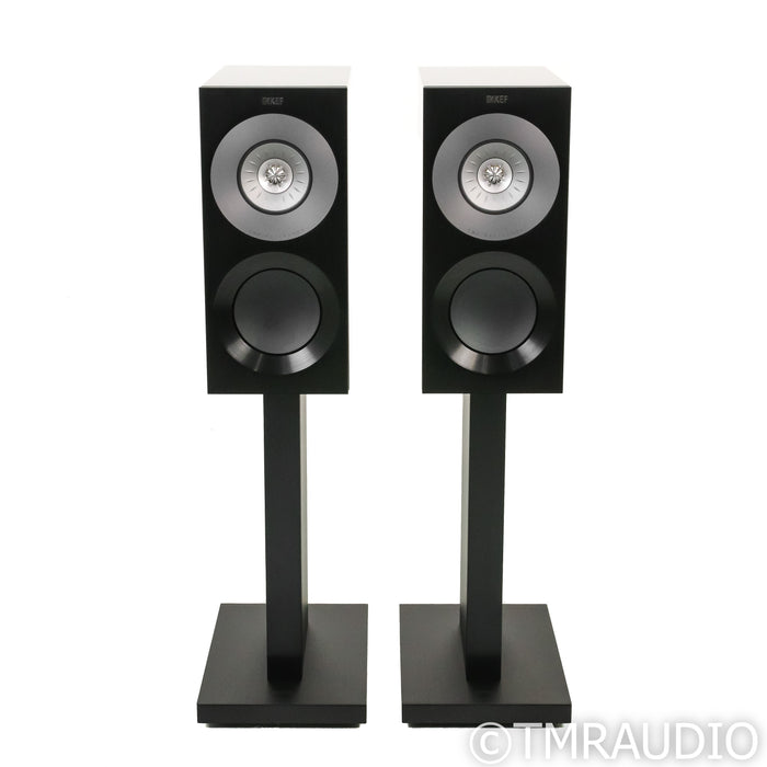 KEF Reference 1 Meta Bookshelf Speakers; High-Gloss Black Pair with Stands