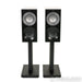 KEF Reference 1 Meta Bookshelf Speakers; High-Gloss Black Pair with Stands