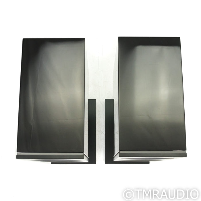 KEF Reference 1 Meta Bookshelf Speakers; High-Gloss Black Pair with Stands