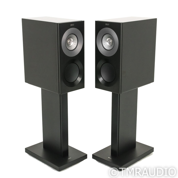 KEF Reference 1 Meta Bookshelf Speakers; High-Gloss Black Pair with Stands