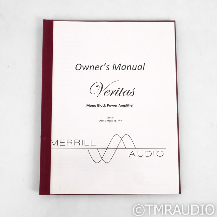 Merrill Audio Veritas Monoblock Power Amplifier; Pair