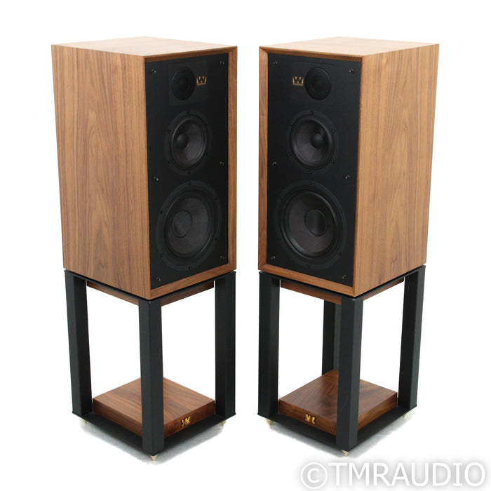 Wharfedale Linton 85th Anniversary Bookshelf Speakers; Walnut Pair  with Stands